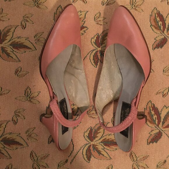 70's Vintage Beautiful Pink Moya Bowler SlingBack Shoes - Picture 6 of 6